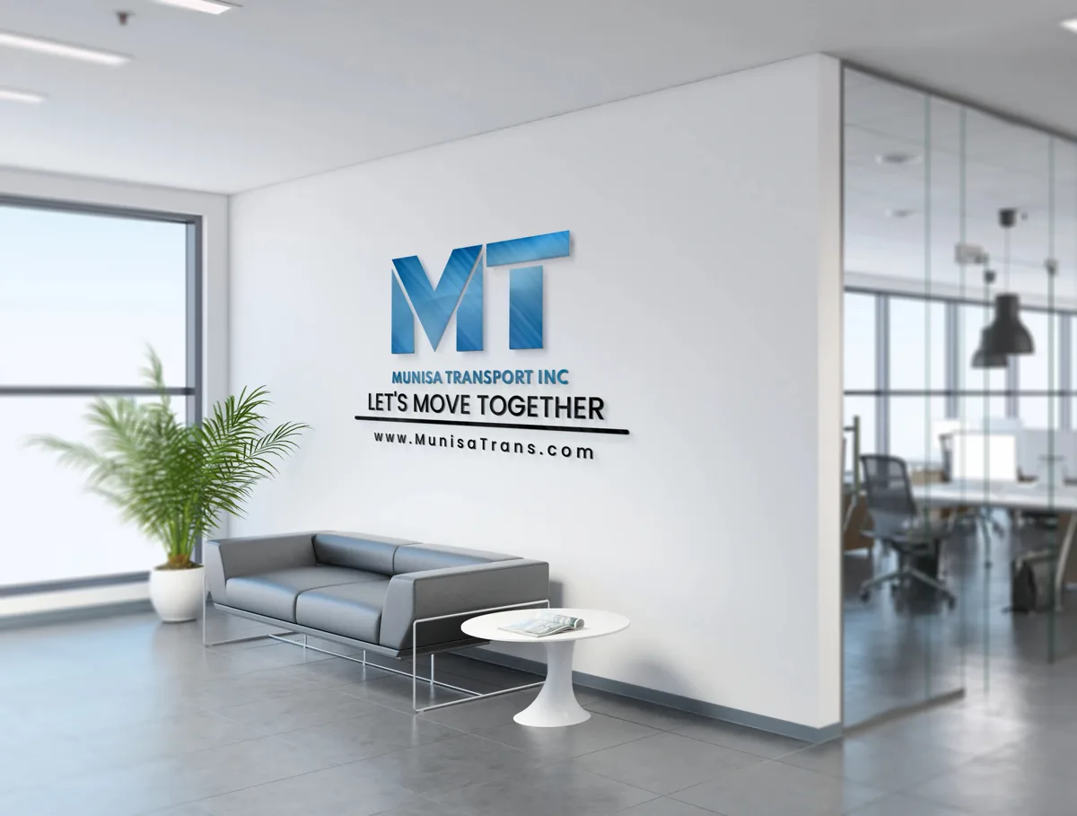 Munisa Trans office with the MT logo